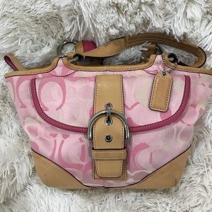 Coach Pink signature bucket bag